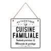 [R4585] - White 'Messages' Wooden Plaque (Authentic Family Cuisine - Precious Moments and Moments of Sharing) - 20x20cm
