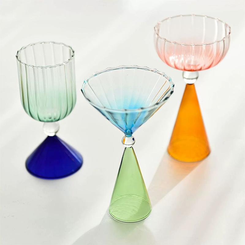 Gradient Champagne Glass Cup Irregular Wine Glass Water Sensing Cup