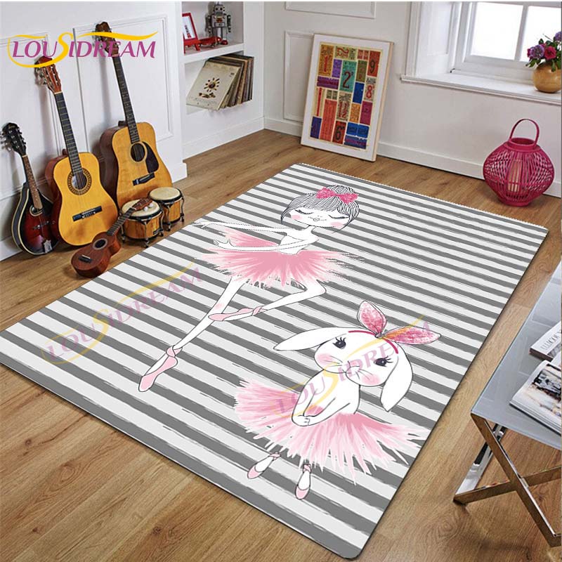 Ковер для балерины, ковер с рисунком балерины для девочек, розовые коврики для гостиной, спальни, декор для детской комнаты, декор для детской, подарок