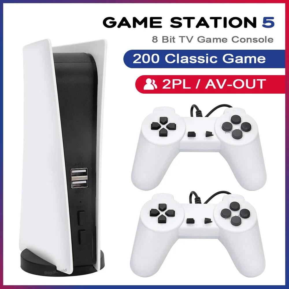 GS5 Игровая станция 5 Игровая консоль с 200 классическими играми 8-битная ТВ-консоль Ретро USB Проводная Ручная Двухпользовательская AV-выход