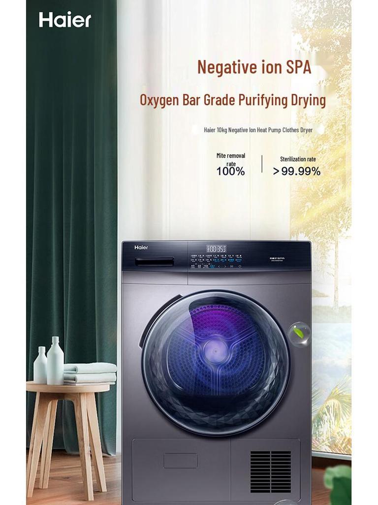 Haier EHG100MATE3S 10kg Home Health Ion Heat Pump Tumble Dryer