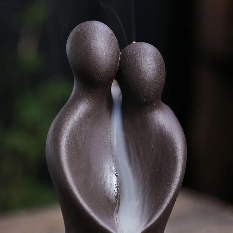 1pc,Purple Clay Backflow Incense Burner for Valentine's Day Gift Home Decor Tea Pet Incense Stick Holder (Without Incense)