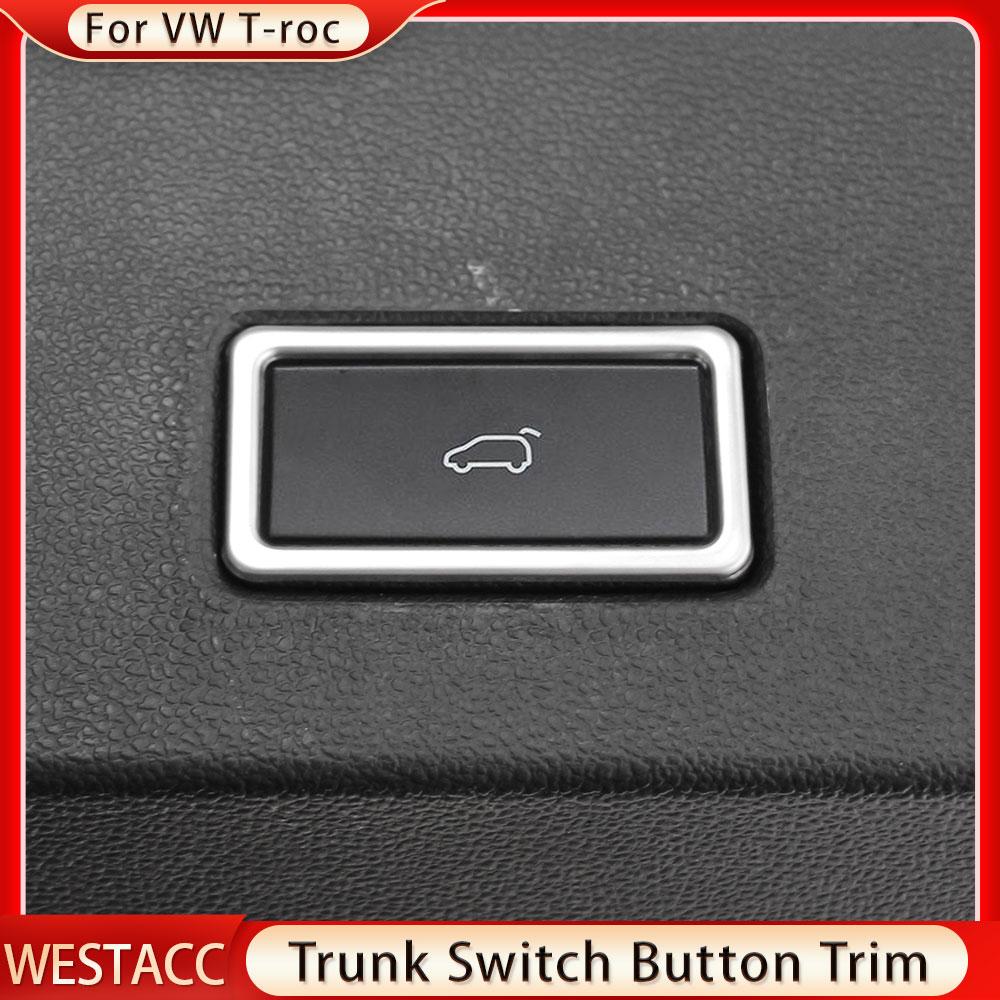 Нержавеющая сталь, кнопка переключения багажника автомобиля, рамка, декоративная наклейка, отделка для Volkswagen VW T-ROC T ROC 2018-2022