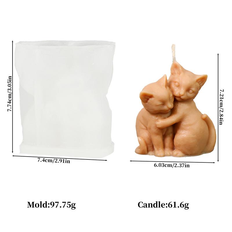 3D Форма для свечей из силикона в виде кошки и собаки Сделай сам Милый животный молд для изготовления свечей Гипсовое мыло Изготовление мыла Принадлежности для изготовления свечей