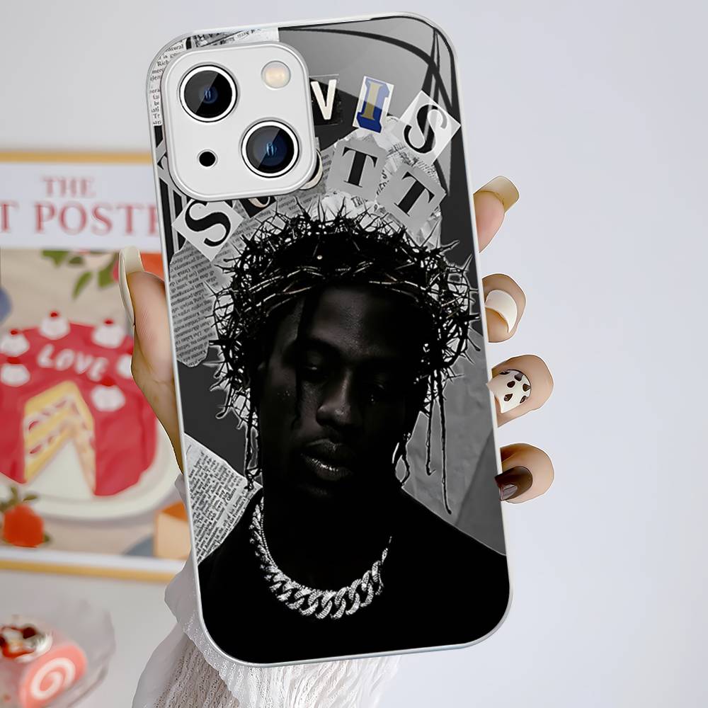 Чехол из закаленного стекла с изображением Трэвиса Скотта для iPhone 14 13 12 Mini 11 Pro XS Max X XR 14 Plus