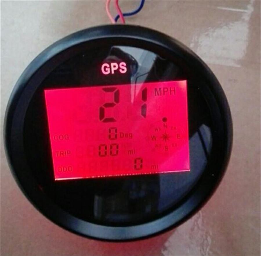 Universal MPH SOG COG ODO TRIP Meter For Motorcycle Car Truck Boat Yacht Digital GPS LCD Digital Speedometer Gauges 85mm 12/24V Version 300KM/H