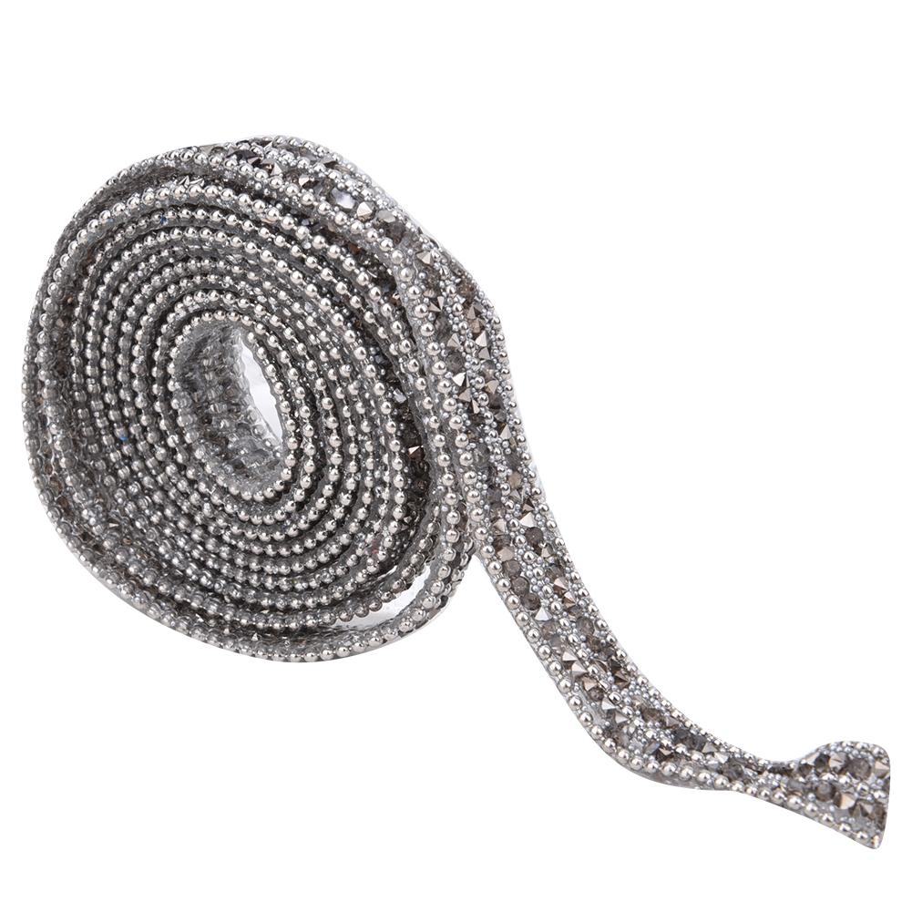 1m X 1cm Crystal Glass Rhinestone Beaded Chain Hotfix Ribbon Wedding Dress Jeans