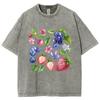 Summer Women's T-Shirt Y2K Women's Clothing Sales 2024 Oversize Fruit Print Wash Top Harajuku Short Sleeve