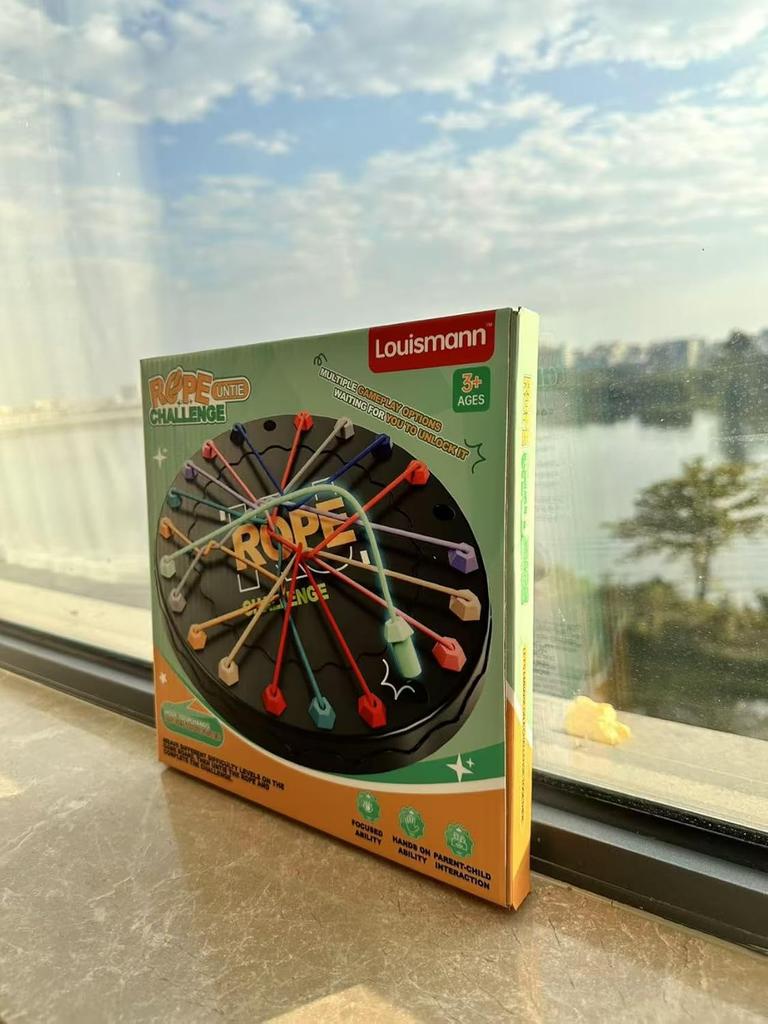 Louismann Brainy Knots Веревочная головоломка-челлендж с логической игрой-стратегией. Логические игры. Узел для детей. Обучающая игра для всей семьи.