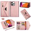 Wallet Skin-feeling Multi-card Zipper With Lanyard Leather Case For iPhone 14 Pro Max Samsung Galaxy A13 A33 A53 Xiaomi Redmi Note 11 Huawei P30 Lite