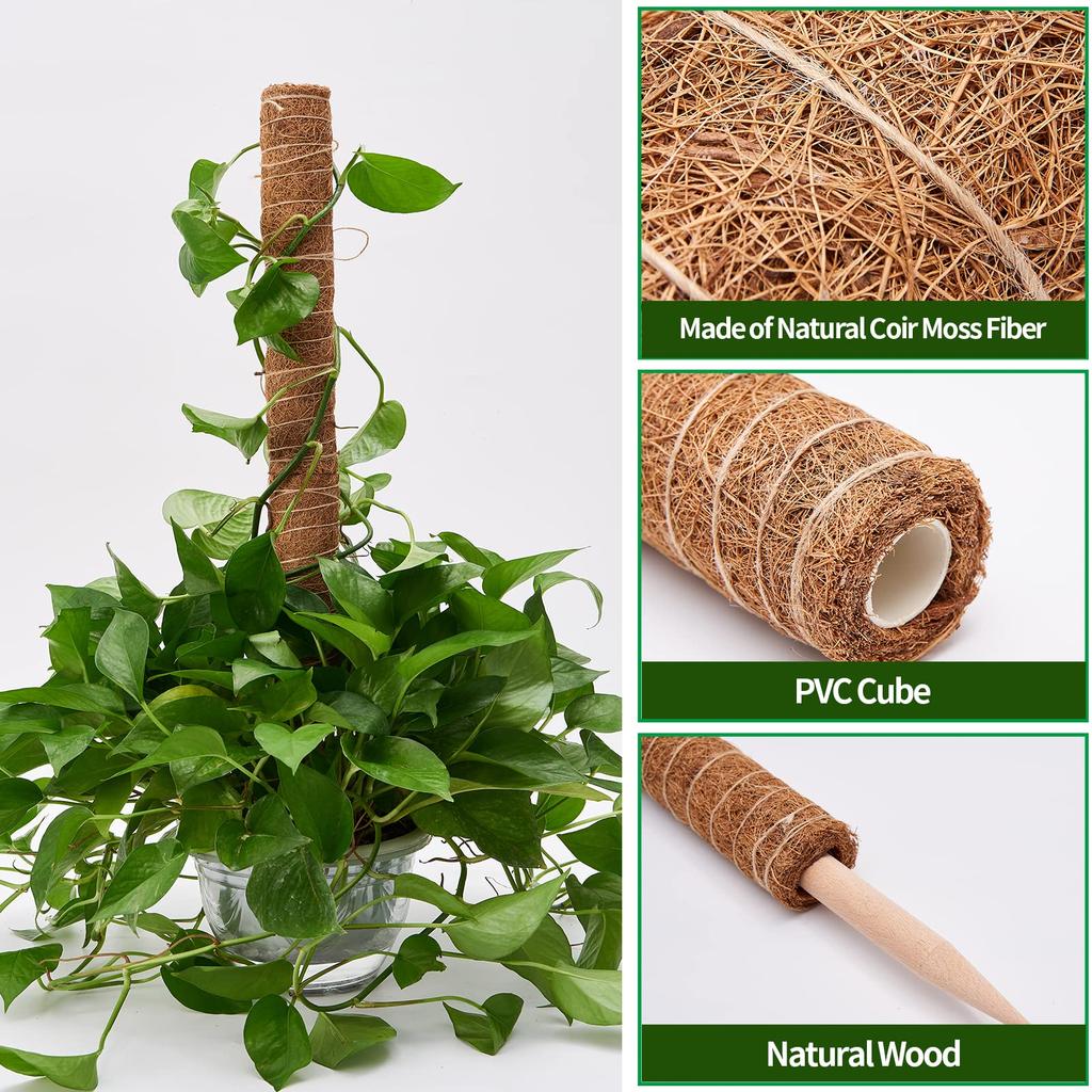 1pc Plant Vine Traction Climbing Post Natural Coconut Palm Rod Can Be Freely Combined with Splicing Garden Pillar