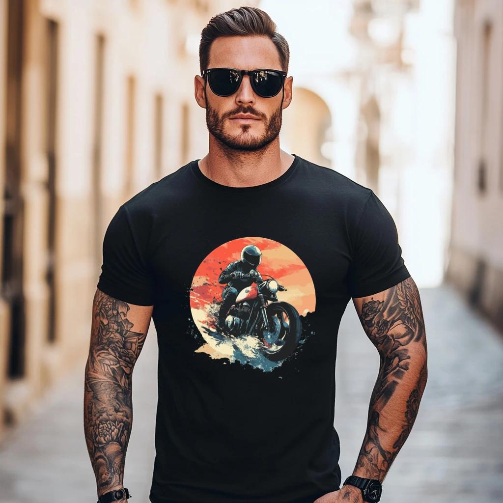 Men T-Shirt Summer Brand Vintage Tshirt MOTORCYCLES Unisex O-neck High Quality T Shirts Cool Short Sleeve Top Tees
