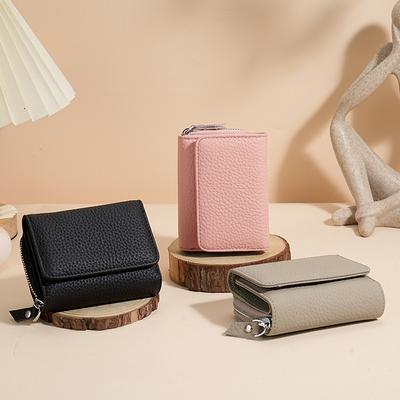Новый трехсекционный кожаный женский кошелек RFID многофункциональный кошелек из первого слоя коровьей кожи мини простой кошелек для мелочи