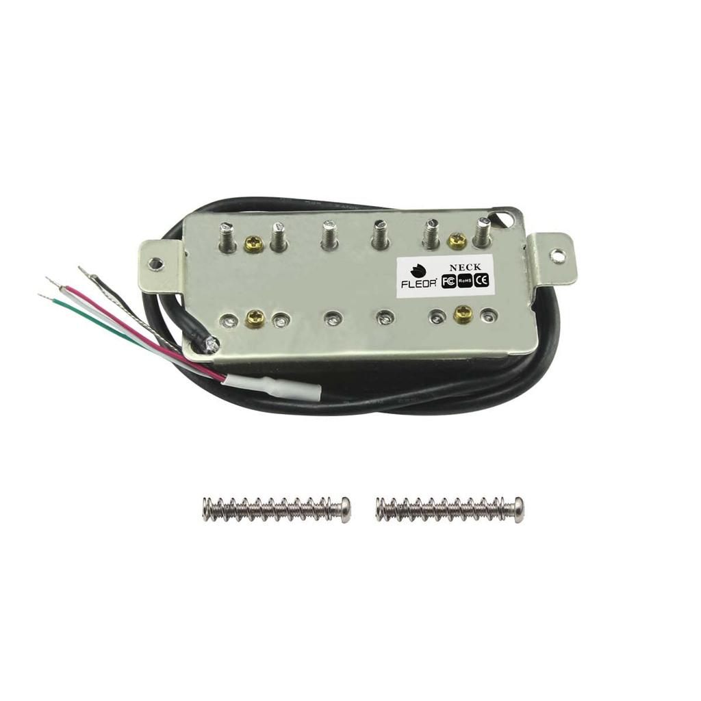 Гитарный звукосниматель FLEOR High Output Alnico 5 с двойной катушкой, хамбакер, комплект для грифа и бриджа, черный