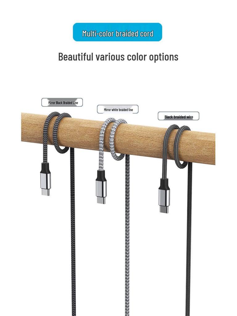 60W Nylon Braided Type-C PD Fast Charging Cable for Mobile Phones