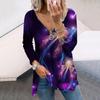 Women Autumn Colorful Butterfly Printed Long Sleeve T-Shirts Loose V-Neck Plus Size Tee Shirt Tops Comfy Blouse