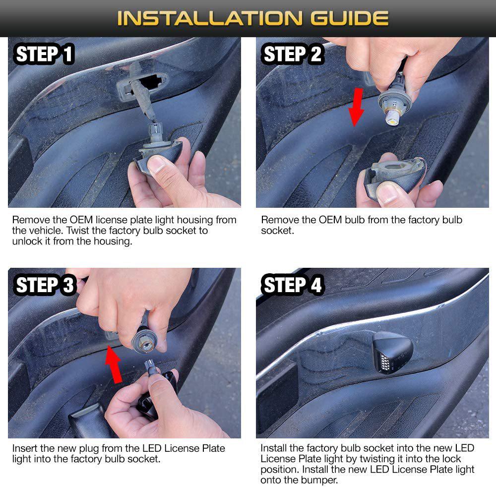 2-светодиодные фонари номерного знака, Красный/Белый, Для Chevrolet Tahoe 01-14, Cadillac, GMC