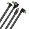 USB 2.0 Male to USB C Data Cord Wire Straight Head/90 Degree Bend Flat Cable for Tablet Phones 480Mbps Data Transfer