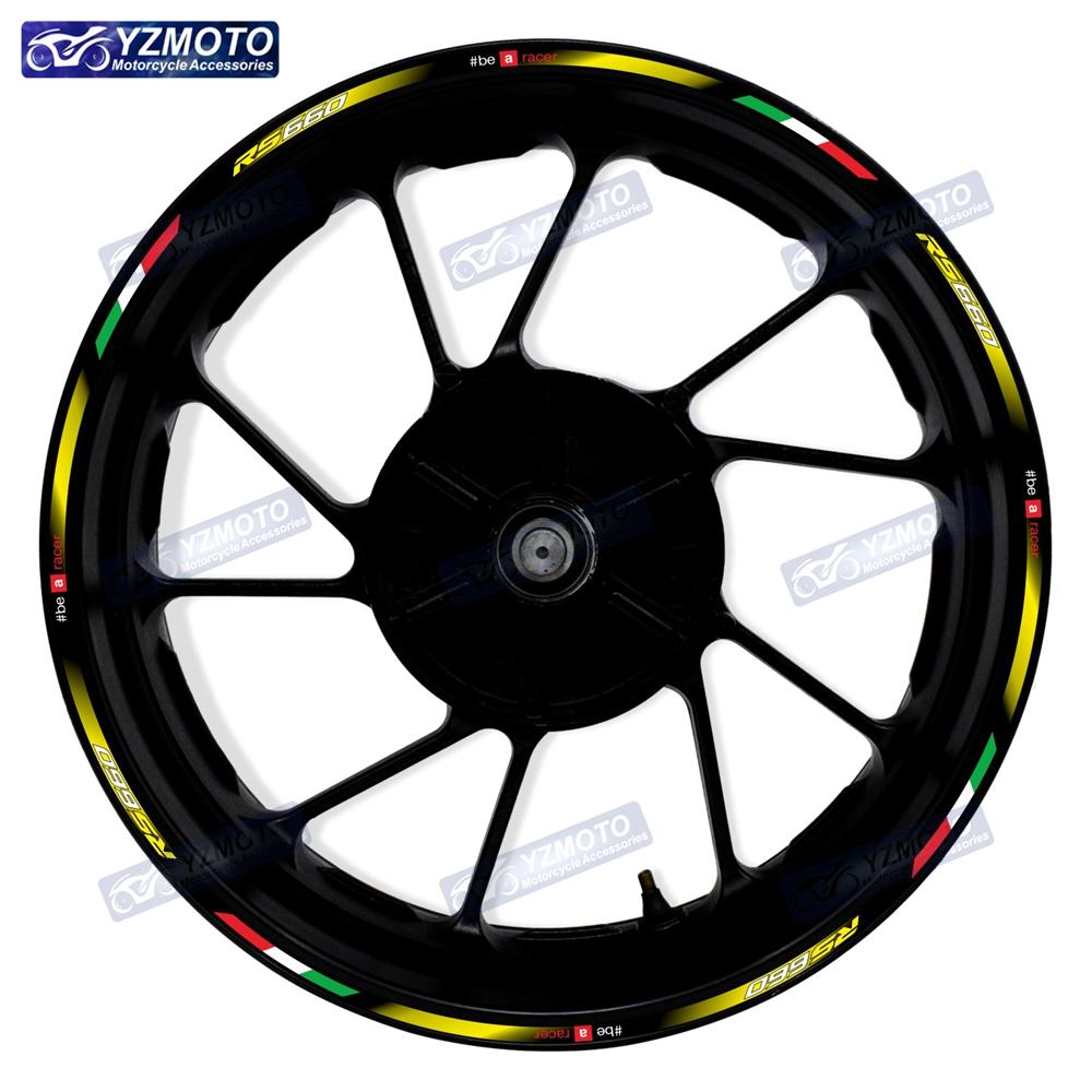 Для мотоцикла Aprilia RS660 RS 660 17-дюймовые наклейки на ступицу переднего и заднего колес Водонепроницаемые светоотражающие наклейки на обода Декоративные наклейки