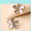 Jewelry Gift For Women Summer 2021 Floral Metal Earrings With Sparkling Detail