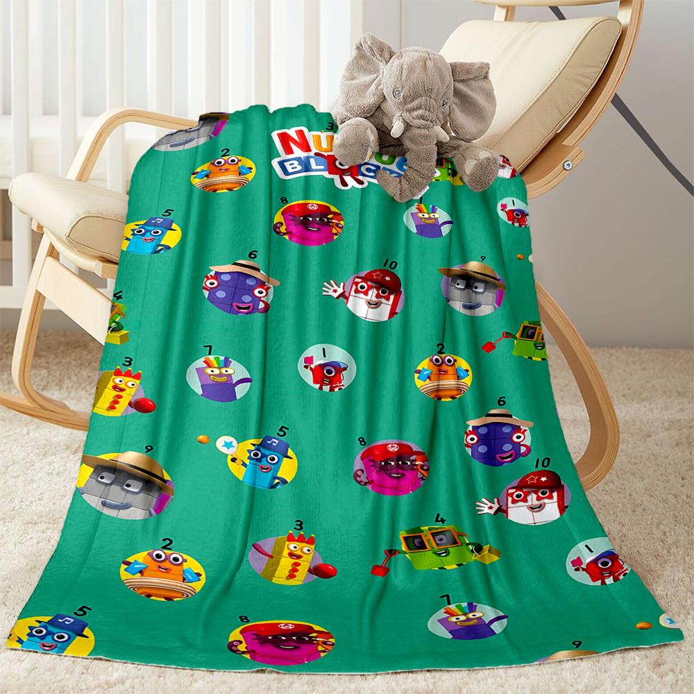 Number Blocks Adventure Flannel Blanket-Soft and Suitable for Sofas,Beds,Offices,Travel,All Seasons,Great Gift for Holidays and Birthdays.