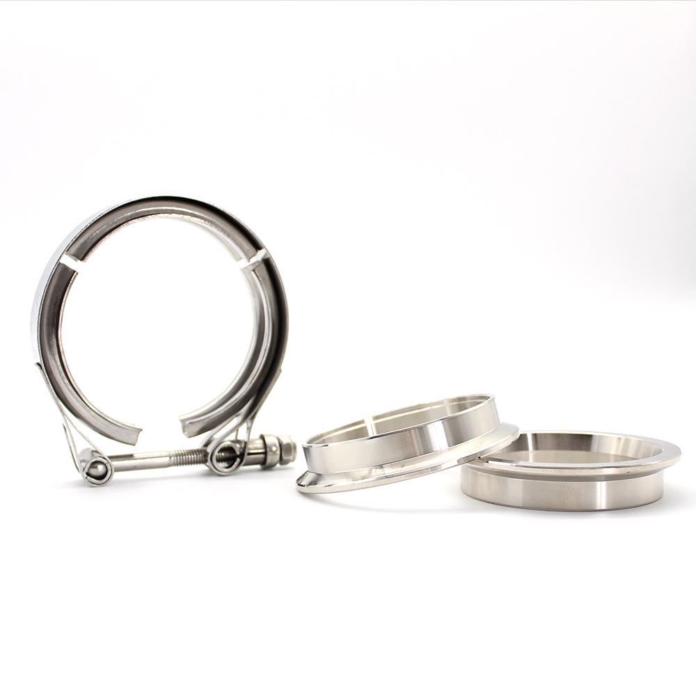 Universal Stainless Steel Car Exhaust Pipe Clamp with V-Type Buckle Flange – 304 Grade