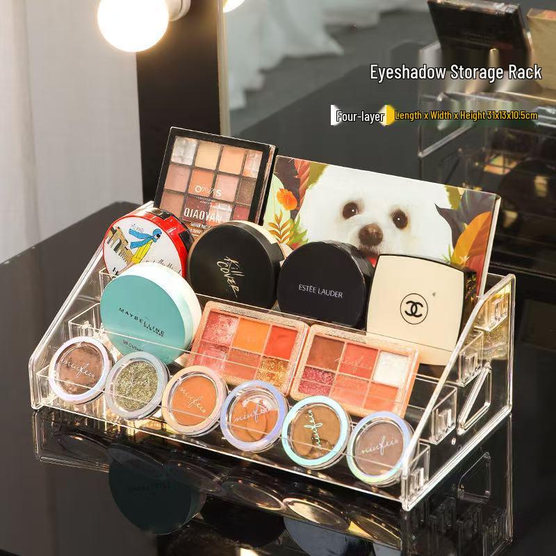 Акриловый косметический органайзер: Подставка для хранения парфюмерии, помады, теней для век, средств по уходу за кожей