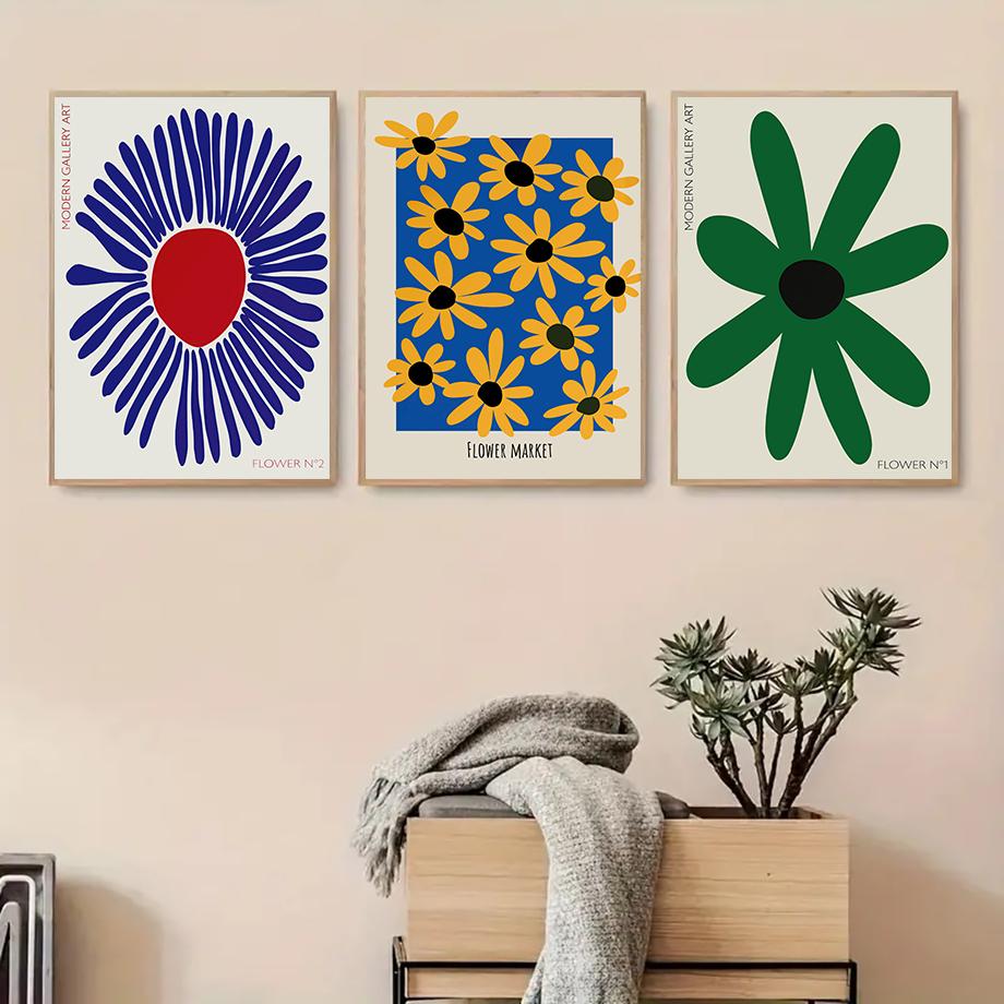 Абстрактные цветы Mio Wall Art Posters Gallery Prints Canvas Decorative Painting Wall Decoration Mural Pictures Living Room Decor