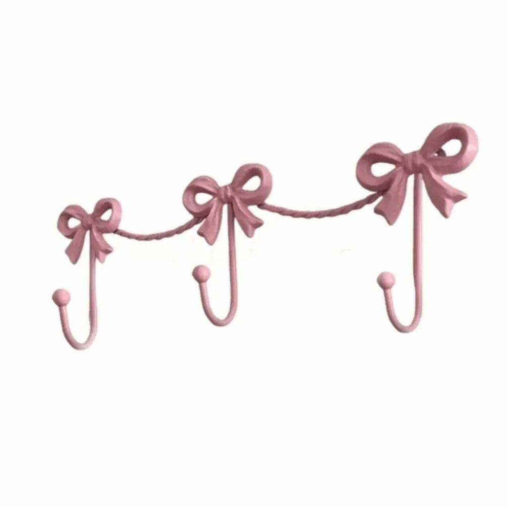 Iron Material Metal Bow Wall Hooks Golden Finish Modern Minimalist Hooks  Home Decor
