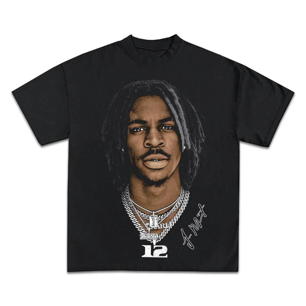 JA MORANT Винтажная объемная футболка оверсайз стритвир y2k