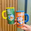 Cute Cartoon Cup, Girls' Large-capacity Straw Water Cup, New Bingba Cup, Birthday Gift.