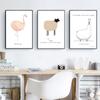 Scandinavian Decorative Living Room Unicorn Weird Lama Fluffy Fox Flamingo Kids Room Fresh Cartoon Art House Poster