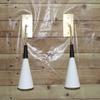 Set of 2 BSCICCOSO Bendable Arm Brass Wall Light Mid Century Modern White and BLack Wall Lamp