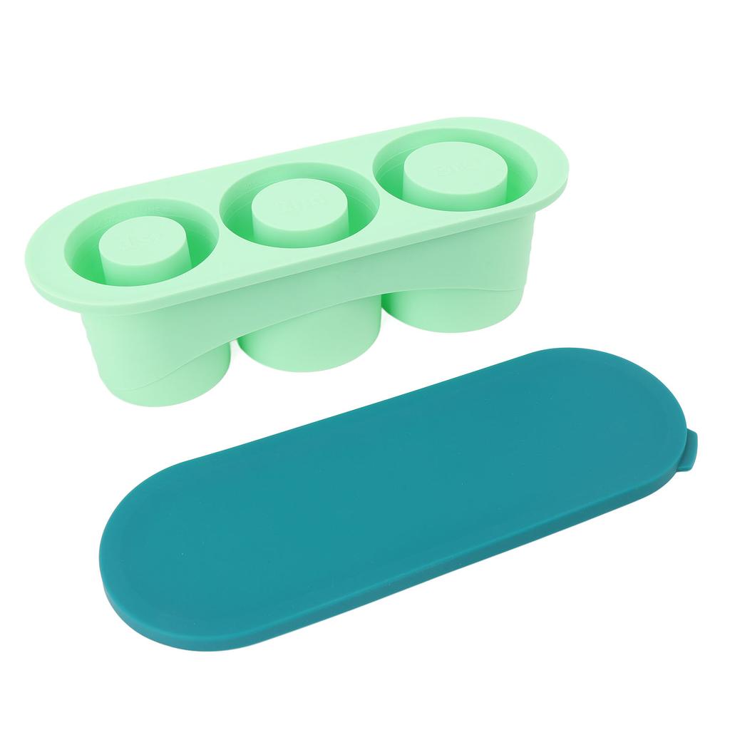 Hollow Cylinder Ice Cube Tray Quick Release Silicone High Low Temperature Resistant with Lid 3 Hollow Cylinder Ice Cube