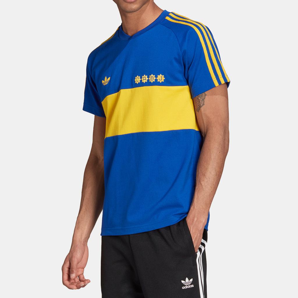 Adidas Футболка с коротким рукавом и цветным принтом в виде трилистника Originals, мужская, синяя, HC0300