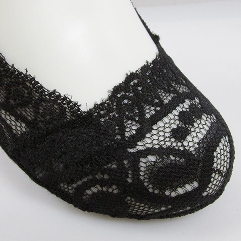 5 Pairs Women's Boat Socks Summer Breathable Comfortable Lace Invisible Socks Thin Silicone Non-Slip Boat Socks Low Socks