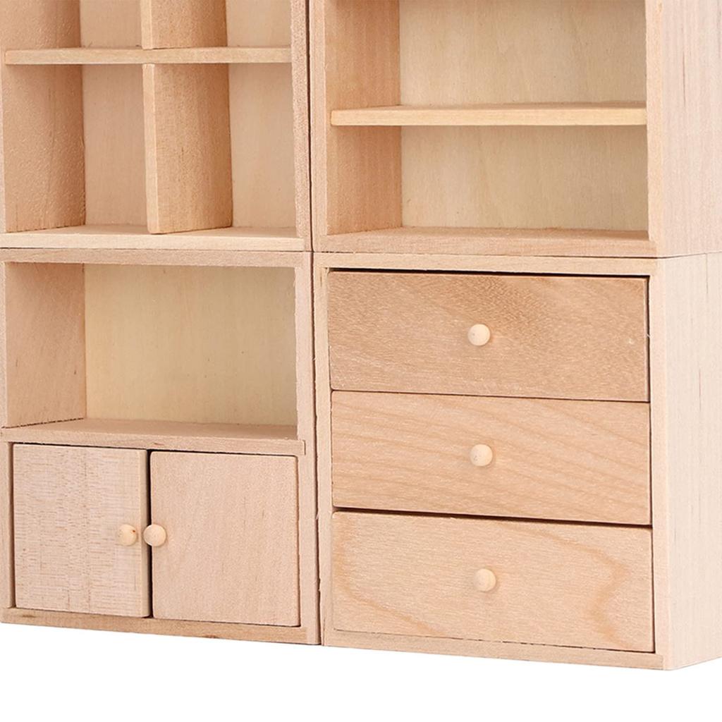 Реалистичная деревянная полка Реалистичная модель игрушки витрины для ролевых игр Винтажная выставочная полка 1:12 Кукольный Дом