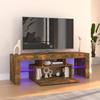 VidaXL TV Stand with LED Lights Smoked Oak 120x35x40 Cm 815666
