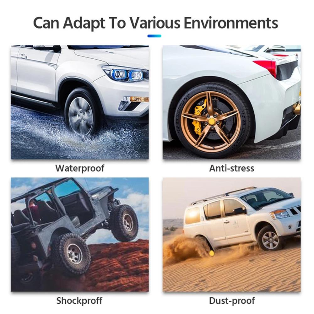 Solar TPMS Car Tire Pressure Alarm Device Auto Tyre Pressure Security Colorful Digital Display 4 External Sensors Tire Pressure Temperature Warning