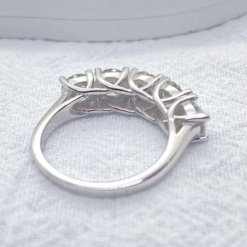 Кольцо с муассанитом для женщин, 5 мм, 6,5 мм, из стерлингового серебра S925, вечно сверкающее бриллиантовое кольцо, обручальные кольца, ювелирные изделия GRA