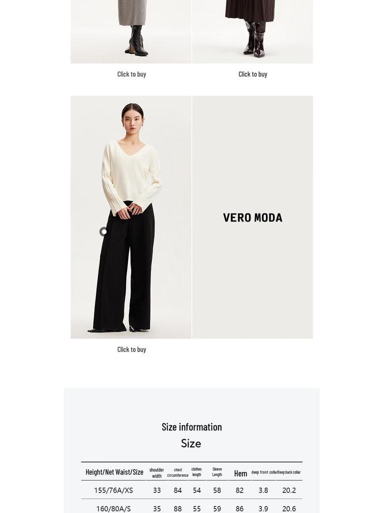 VEROMODA Women's V-Neck Hollow-out Knit Sweater