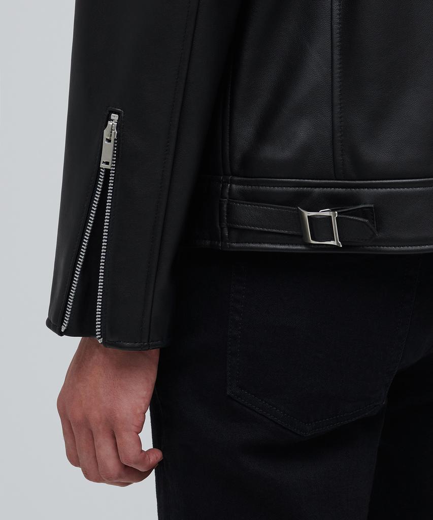 Musinsa Standard Lambskin Single Rider Jacket [Black]