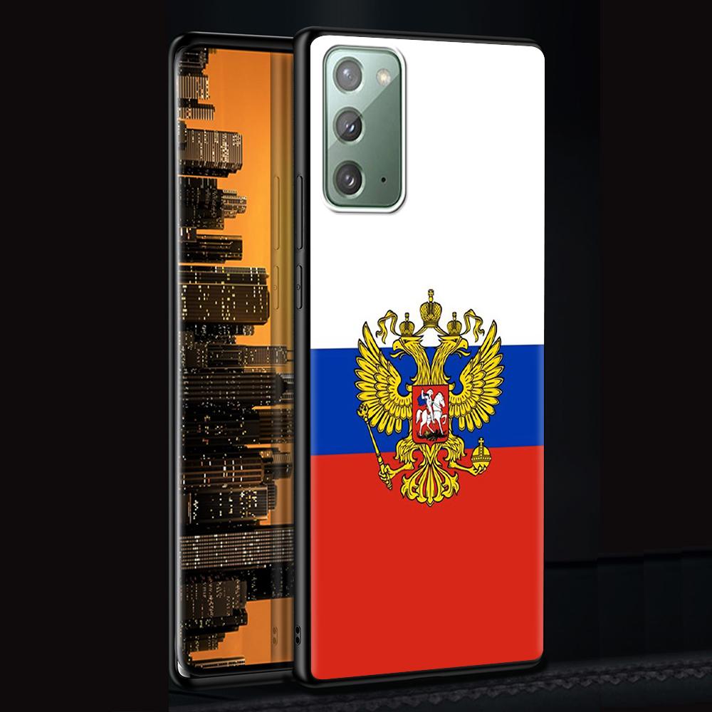 Чехол с российским флагом для Samsung Galaxy Note 20 Ultra 10 9 8, силиконовый чехол M31 M30s M51 M31s M52 5G, мягкий черный чехол для телефона