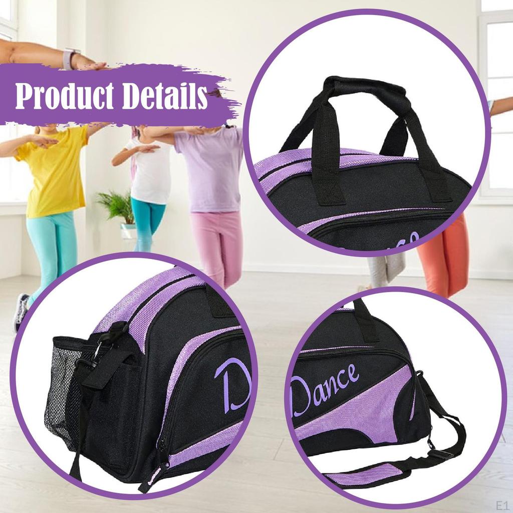 Dance Duffle Bag Shoulder Versatile with Handle Tote Shoe Compartment for Outdoor