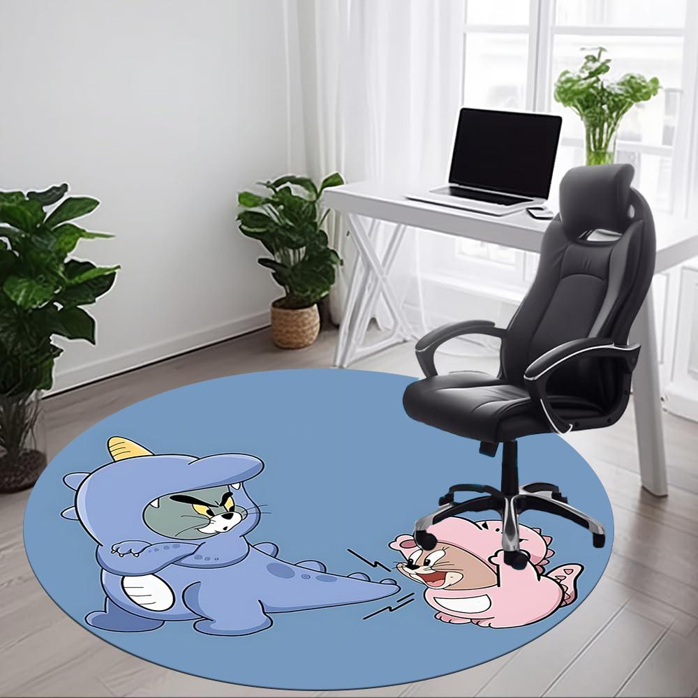 1pc Tom Jerry Office Round Area Rug, Under Office Chairs Bedroom Living Room Home Decor, Room Decoa1016146