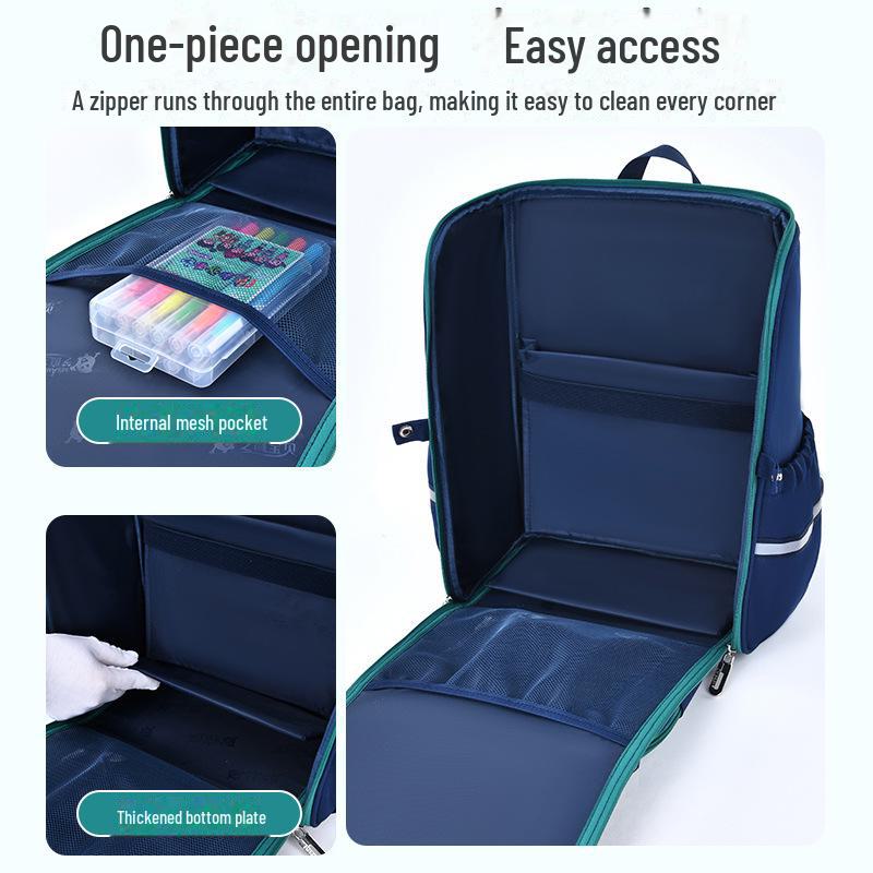 Durable Cartoon School Backpack for Boys, Grades 1-6: Large Capacity