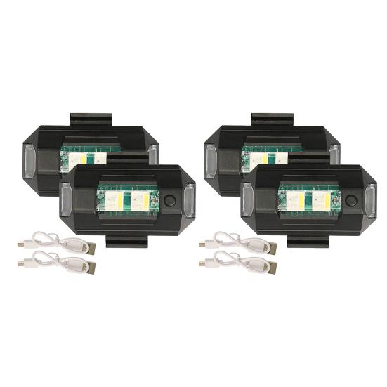 2 шт. светодиодных стробоскопических фонарей 7 цветов, перезаряжаемые через USB, предупреждающие огни для езды, полета, предотвращения столкновений, задние фонари для мотоциклов, грузовиков, велосипедов