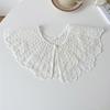 Fashion Lace Embroidered Pearl Shawl Casual Solid Color Fake Collar Detachable Collar Women Ladies Clothes Accessories