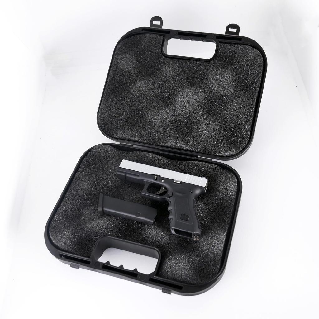 HITCALL Glock 17 Сверхточный 1/3 Тип выхлопа Сплав Брелок Металлический затвор Мини-модель Оружейный кейс, Серебристый