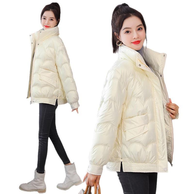 Leave-in glossy anti-season cotton-padded clothes women's short winter new loose cotton-padded clothes small cotton-padded jacket